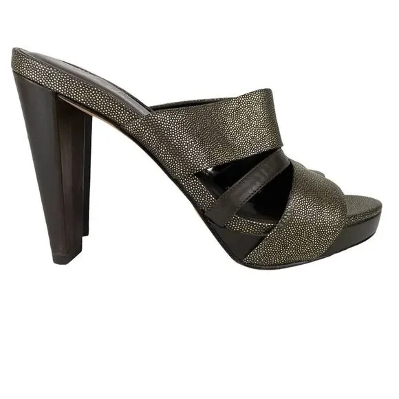 COLE HAAN / NIKE AIR Gold Leather Slide Sandals -7 - Picture 4 of 15